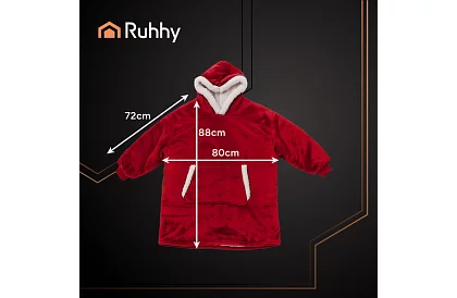 Veľká oversize mikina – červená deka