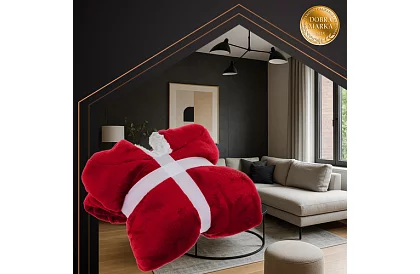 Veľká oversize mikina – červená deka