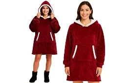 Veľká oversize mikina – červená deka