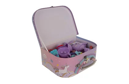 Detská čajová súprava v kufríku s jednorožcom