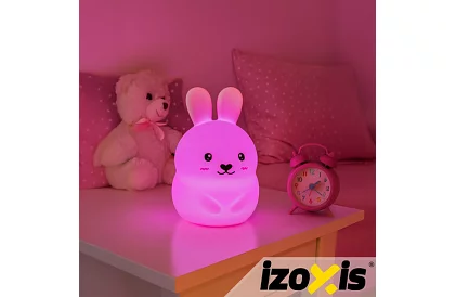Detská LED nočná lampička RGB – Králik LED