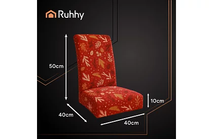 Univerzálne poťahy na stoličky so vzorom – sada 6 ks – červené