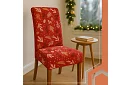 Univerzálne poťahy na stoličky so vzorom – sada 6 ks – červené