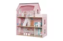 Drevený domček pre bábiky s LED osvetlením + nábytok a doplnky