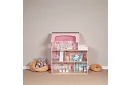Drevený domček pre bábiky s LED osvetlením + nábytok a doplnky