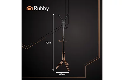 Stojanový vešiak na odevy 170 cm – čierny