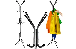 Stojanový vešiak na odevy 170 cm – čierny