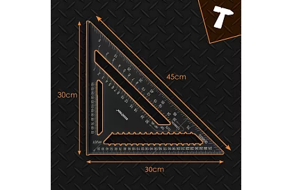 Hliníkový tesársky uholník 30x30 cm - tesárske pravítko