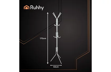 Stojanový vešiak na odevy 170 cm – biely