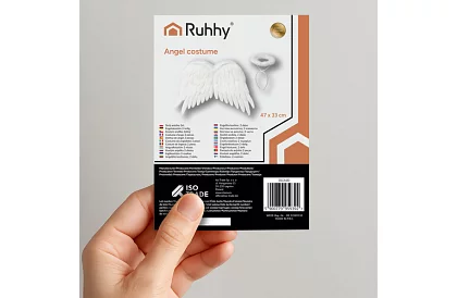 Biele anjelské krídla 2 kusy – 50 x 35 cm + svätozár