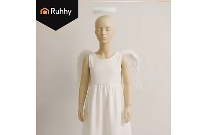 Biele anjelské krídla 2 kusy – 50 x 35 cm + svätozár