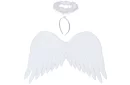 Biele anjelské krídla 2 kusy – 50 x 35 cm + svätozár