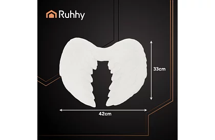 Biele anjelské krídla 2 kusy – 45 x 25 cm + svätozár