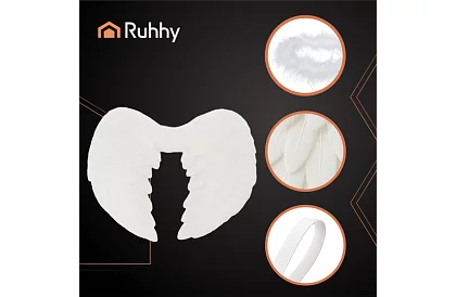 Biele anjelské krídla 2 kusy – 45 x 25 cm + svätozár