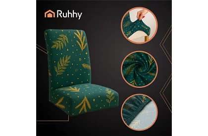 Univerzálne poťahy na stoličky so vzorom – sada 6 ks – zelené