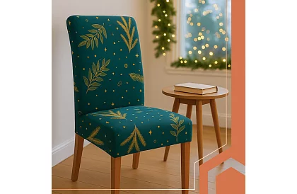 Univerzálne poťahy na stoličky so vzorom – sada 6 ks – zelené