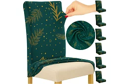 Univerzálne poťahy na stoličky so vzorom – sada 6 ks – zelené