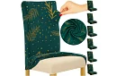 Univerzálne poťahy na stoličky so vzorom – sada 6 ks – zelené