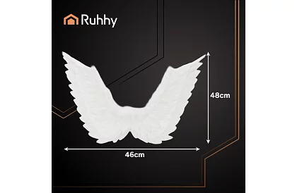 Biele anjelské krídla 2 kusy – 70 x 45 cm + svätozár