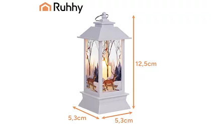 LED vianočná lucerna na batérie – biela