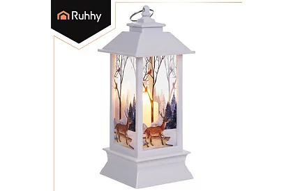 LED vianočná lucerna na batérie – biela