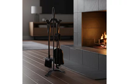 Náradie k krbu – sada 5 v 1 v štýle retro