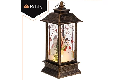 LED vianočná lucerna na batérie – zlatá