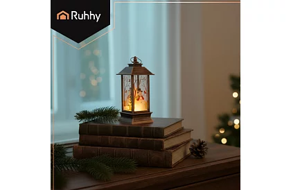 LED vianočná lucerna na batérie – zlatá