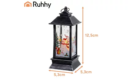 LED vianočná lucerna na batérie – čierna