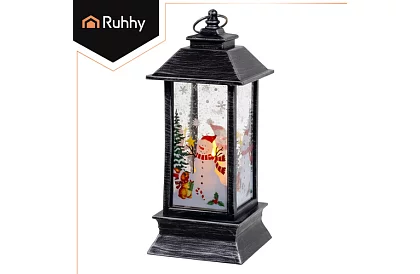 LED vianočná lucerna na batérie – čierna