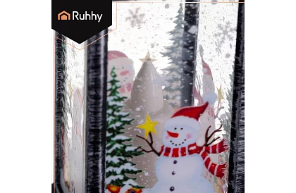 LED vianočná lucerna na batérie – čierna