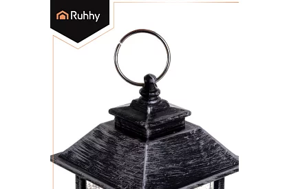 LED vianočná lucerna na batérie – čierna