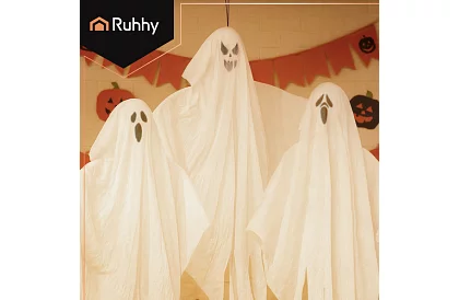 Duch na zavesenie 3 kusy – Halloweenska dekorácia 75 cm