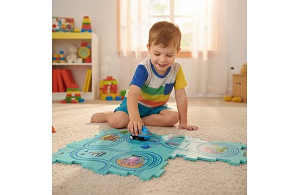 Puzzle dráha na zostavenie – cestná podložka s autíčkami