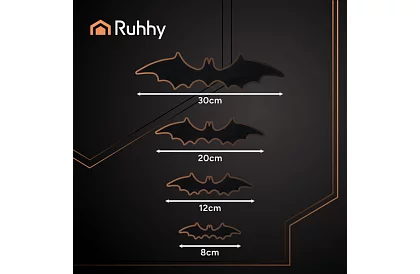 3D samolepky netopier – 4 veľkosti, 56 kusov