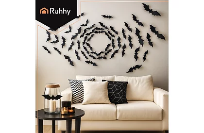 3D samolepky netopier – 4 veľkosti, 56 kusov