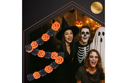 Halloweenská girlanda – tekvice, 3 metre