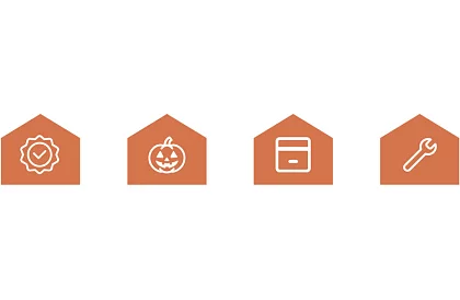 Halloweenská girlanda – tekvice, 3 metre