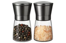 Ručné sklenené mlynčeky na korenie – sada 2 kusy