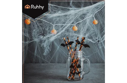 Umelá halloweenska pavučina + 2 pavúky