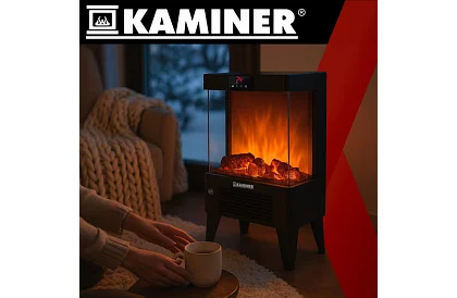 Elektrický krb s efektom ohňa – 2000 W – ventilátor s funkciou vykurovania