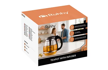 Sklenená kanvica na čaj s lúhovacím filtrom – 2 l