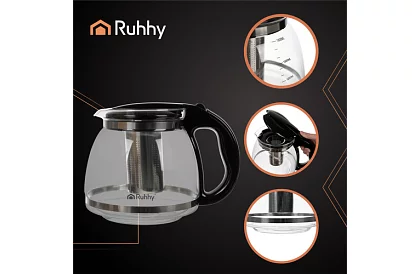 Sklenená kanvica na čaj s lúhovacím filtrom – 2 l