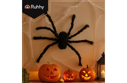 Umelý chlpatý pavúk 50 cm – čierny