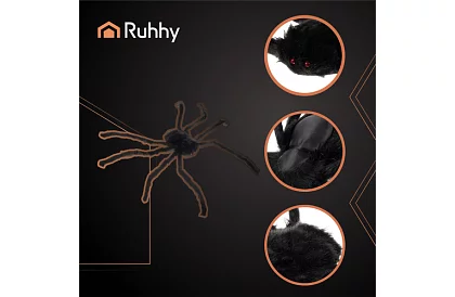 Umelý chlpatý pavúk 50 cm – čierny