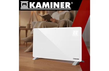 Elektrický sklenený radiátor Zelva 2500W, Wifi, biely + diaľkové ovládanie