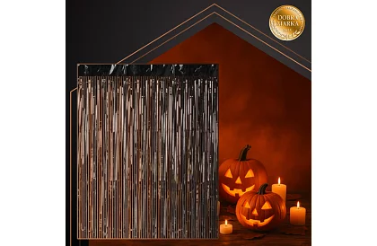 Dekoratívna čierna samolepiaca záclona 100 × 200 cm – párty záclona