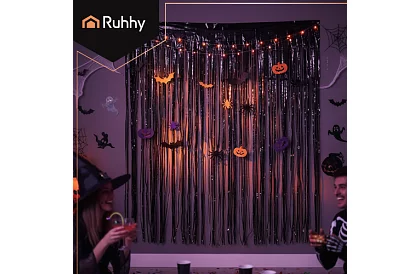 Dekoratívna čierna samolepiaca záclona 100 × 200 cm – párty záclona