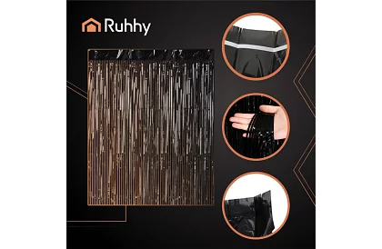 Dekoratívna čierna samolepiaca záclona 100 × 200 cm – párty záclona