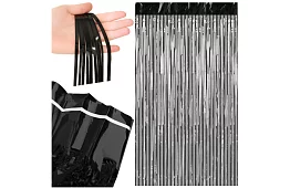 Dekoratívna čierna samolepiaca záclona 100 × 200 cm – párty záclona